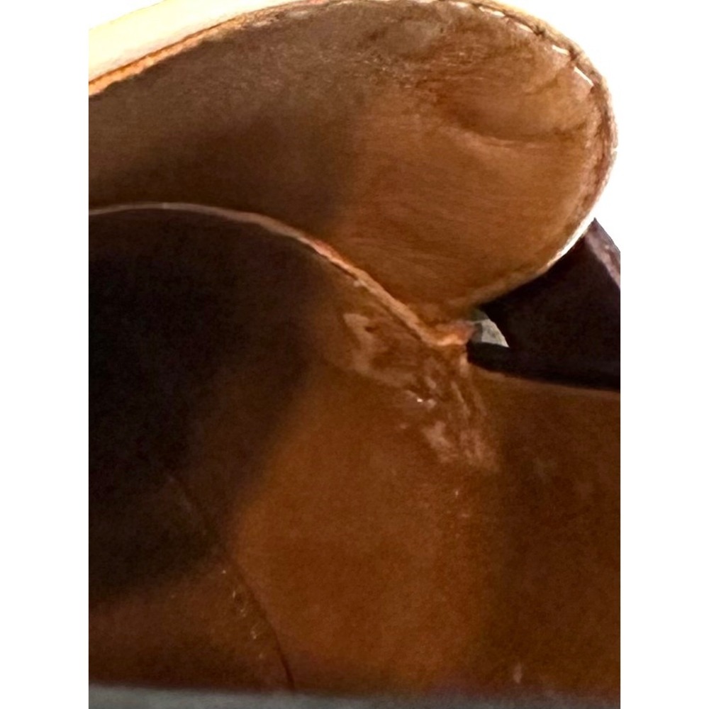 J.McLaughlin Women 8.5 Tri-Color Leather Tassel Block Heel Loafers Dk Navy Cream - Picture 5 of 8
